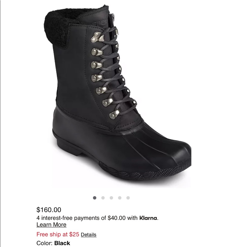 Sperry saltwater tall leather black boots